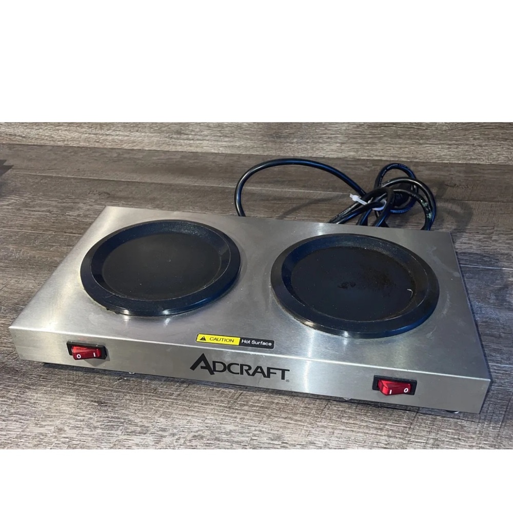 Adcraft Coffee Warmer WP-2 Side by Side  Plate With 2 Stations
